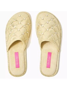 Lilly Pulitzer Lux Clara Slipper Gold Metallic
